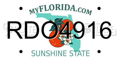 RDO4916 Florida License Plate