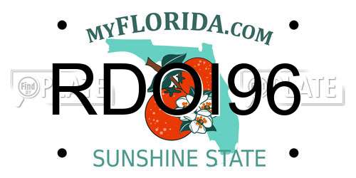 RDOI96 Florida License Plate