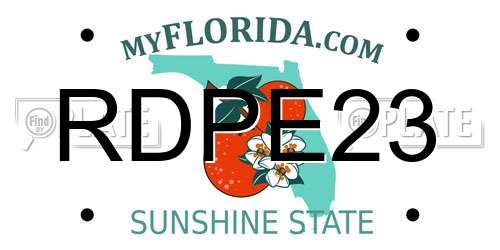 RDPE23 Florida License Plate