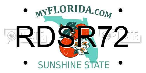 RDSR72 Florida License Plate