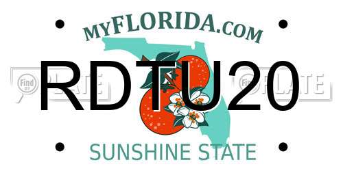 RDTU20 Florida License Plate