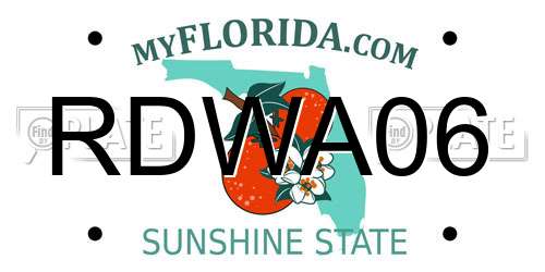 RDWA06 Florida License Plate