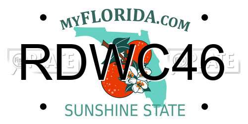 RDWC46 Florida License Plate