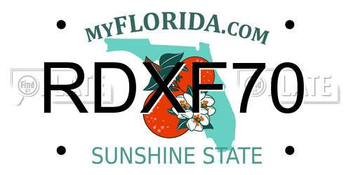 RDXF70 Florida License Plate