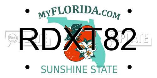 RDXT82 Florida License Plate