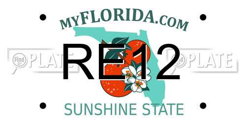 RE12 Florida License Plate