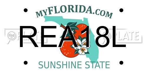 REA18L Florida License Plate