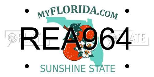 REA964 Florida License Plate