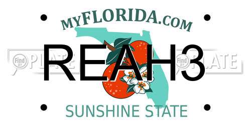 REAH3 Florida License Plate
