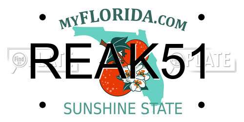 REAK51 Florida License Plate