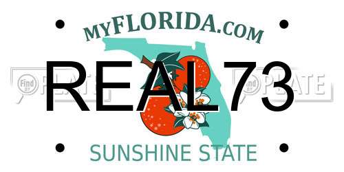 REAL73 Florida License Plate