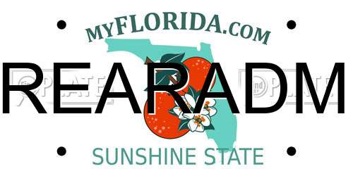 REARADM Florida License Plate