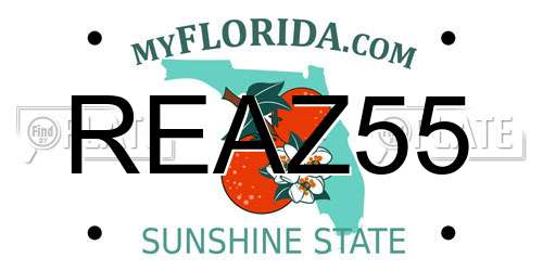 REAZ55 Florida License Plate
