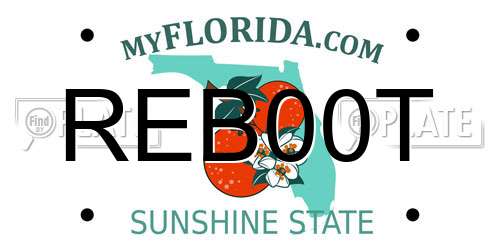 REB00T Florida License Plate