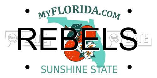 REBELS Florida License Plate