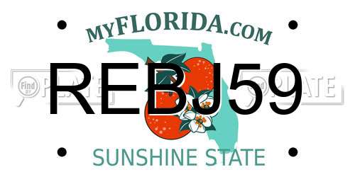 REBJ59 Florida License Plate