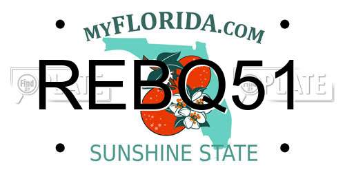 REBQ51 Florida License Plate