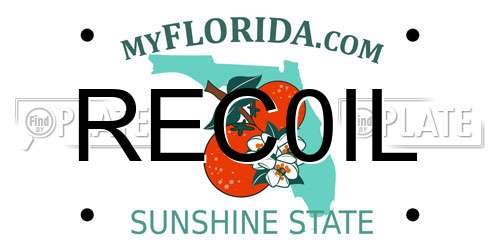 REC0IL Florida License Plate