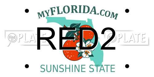 RED2 Florida License Plate