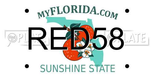 RED58 Florida License Plate