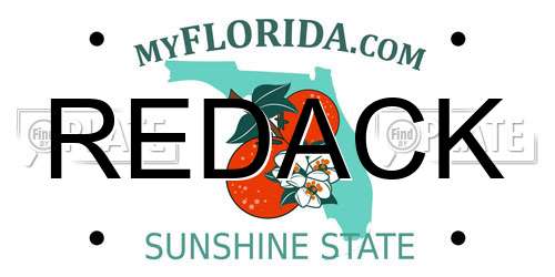 REDACK Florida License Plate