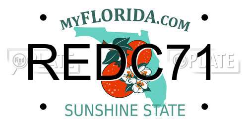 REDC71 Florida License Plate