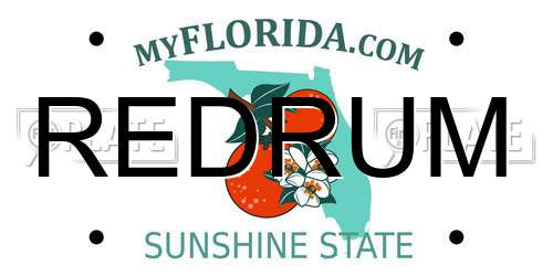 REDRUM Florida License Plate