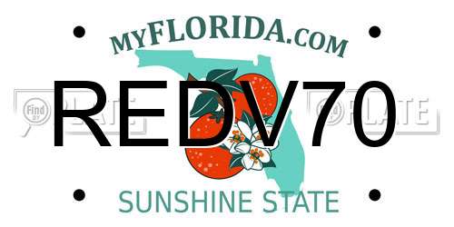 REDV70 Florida License Plate