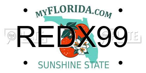 REDX99 Florida License Plate