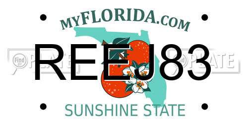 REEJ83 Florida License Plate