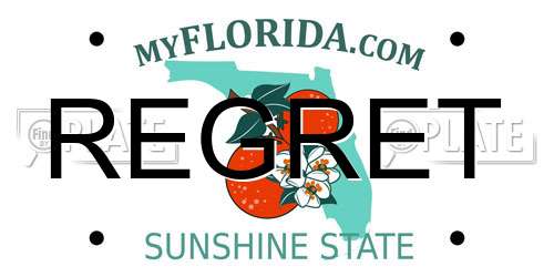 REGRET Florida License Plate