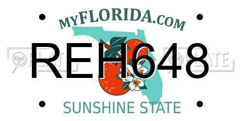 REH648 Florida License Plate