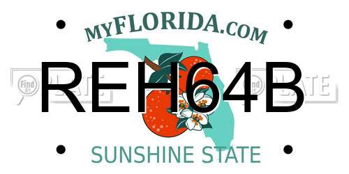 REH64B Florida License Plate