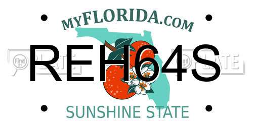 REH64S Florida License Plate