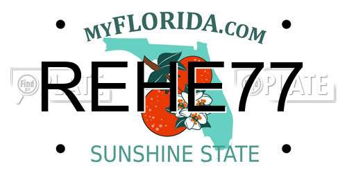 REHE77 Florida License Plate