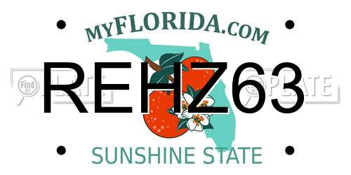 REHZ63 Florida License Plate