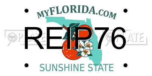REIP76 Florida License Plate