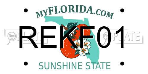 REKF01 Florida License Plate