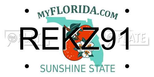REKZ91 Florida License Plate