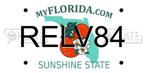 RELV84 Florida License Plate