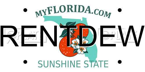RENTDEW Florida License Plate