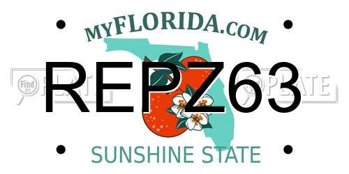 REPZ63 Florida License Plate