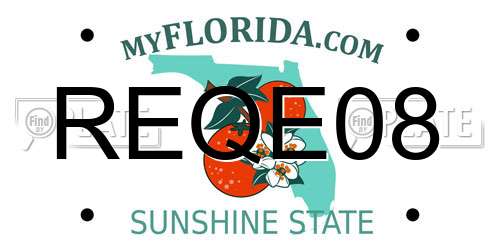 REQE08 Florida License Plate