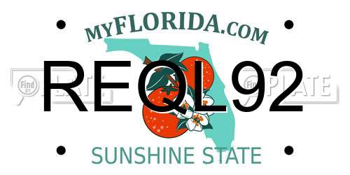 REQL92 Florida License Plate