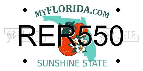 RER550 Florida License Plate