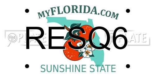 RESQ6 Florida License Plate