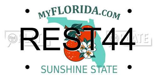 REST44 Florida License Plate