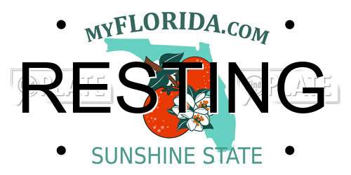 RESTING Florida License Plate