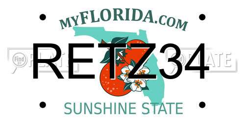 RETZ34 Florida License Plate