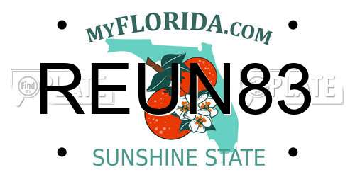REUN83 Florida License Plate